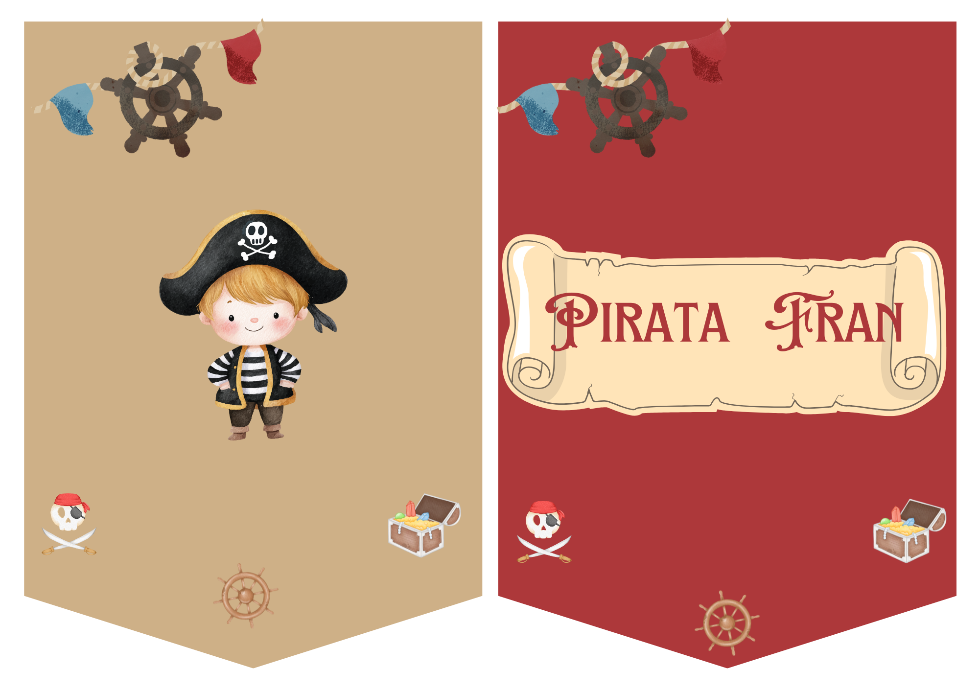 kit imprimible Pirata Aventurero