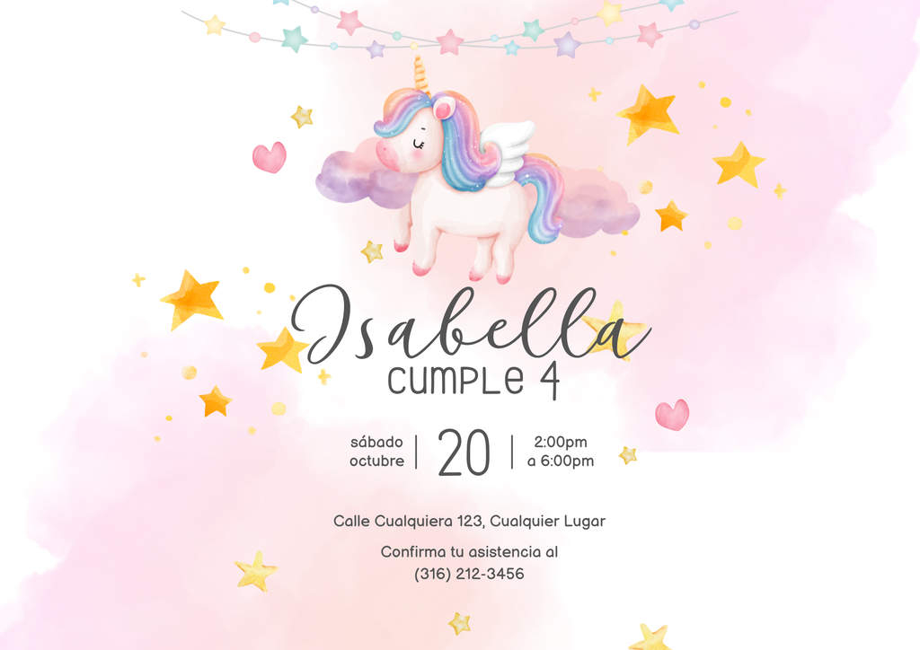 kit imprimible unicornio tierno-editable en canva